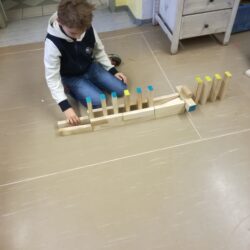 Bereits in aller Frühe wird konstruiert